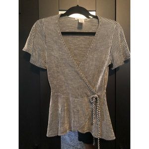 Brand New Soft Stretchy Ribbed Peplum Blouse